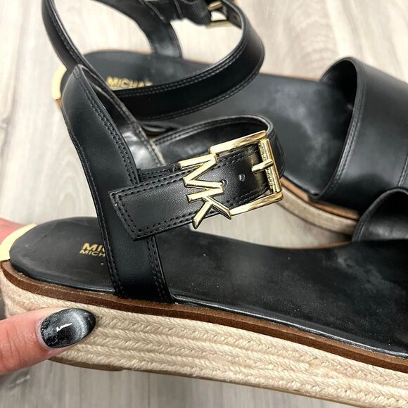 MICHAEL Michael Kors Sandals Women’s 10 Richie Black Espadrille Platform - Picture 4 of 9